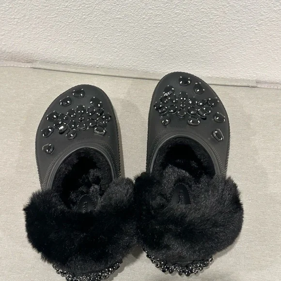 Crocs Classic Lined Clog Simone Rocha Black US women's 7 size Embellished NWT - Picture 6 of 10